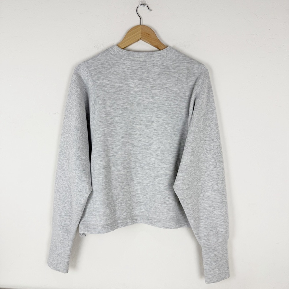 Sweaty Betty Sand Wash Gray Space Dye Crew Neck Side Tie Sweatshirt - Picture 3 of 9